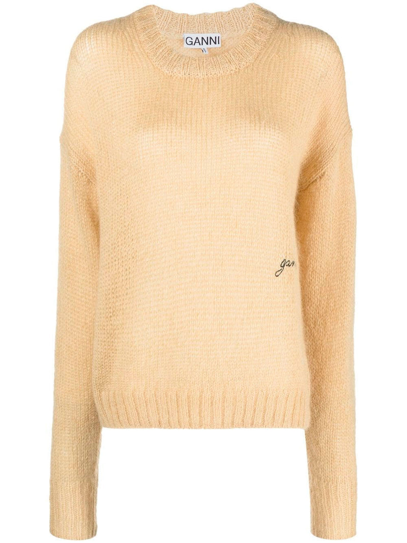 Logo-embroidered knitted jumper