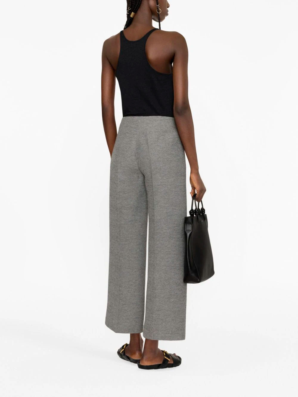 Cropped wide-leg trousers