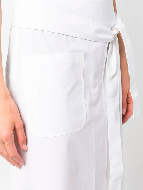 Tie-waist midi skirt