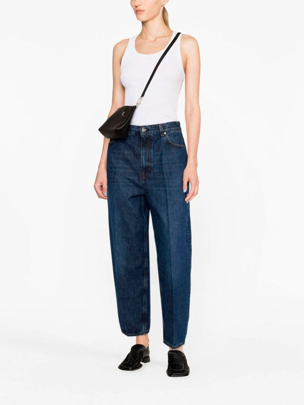 Tapered high-waist jeans