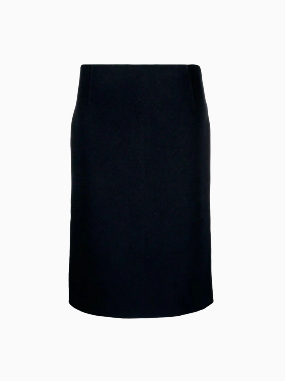 Side-slit wool skirt