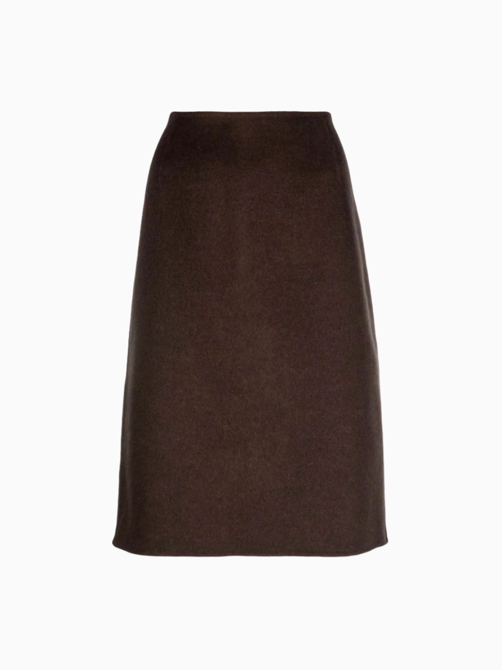 Side-slit wool skirt