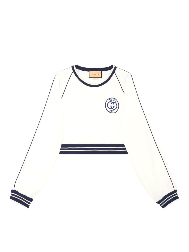 Cotton jersey sweatshirt with embroidery