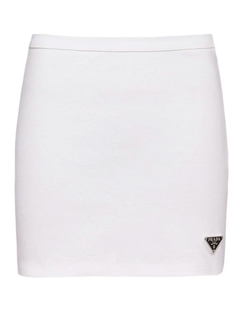Minifalda de punto con logo triangular