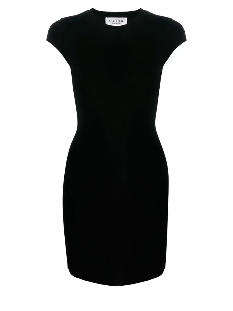 Round-neck short-sleeve minidress