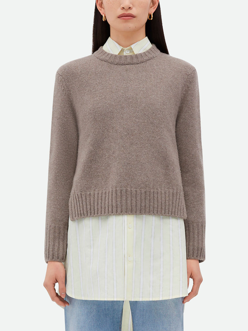 Wool jumper with knot buttons