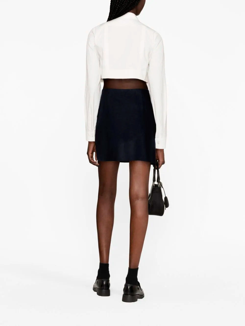 Scarf-style cashmere miniskirt