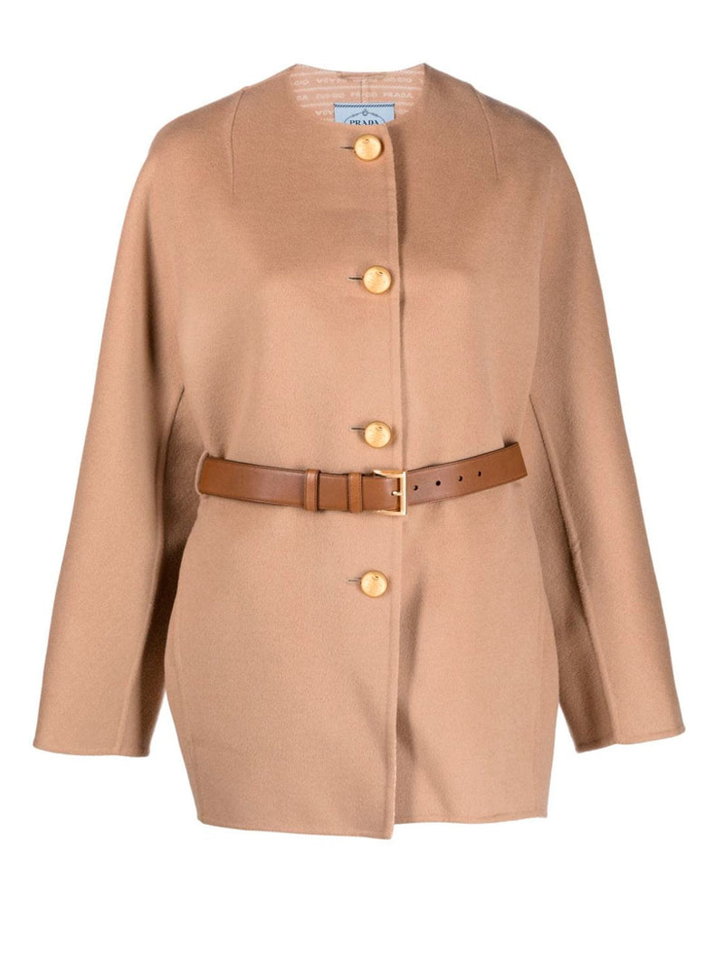 Belted single-breasted coat