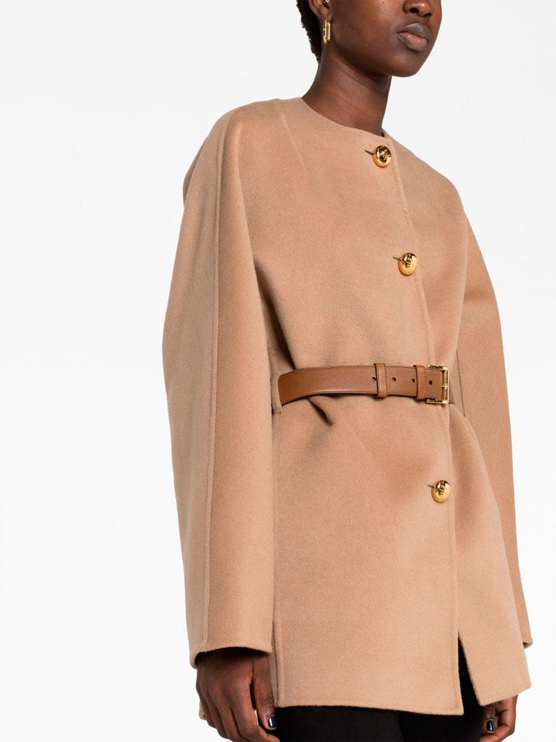Belted single-breasted coat
