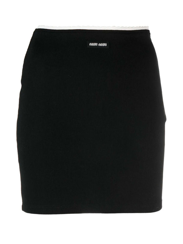 Minifalda con logo de punto elástico