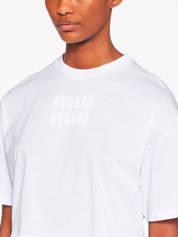 Camiseta de algodón con logo bordado