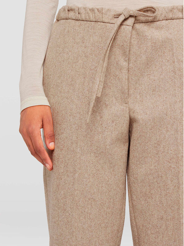 Cropped virgin wool trousers