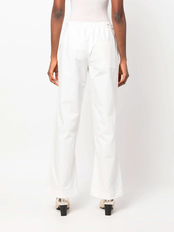 Layered-effect wide-leg trousers