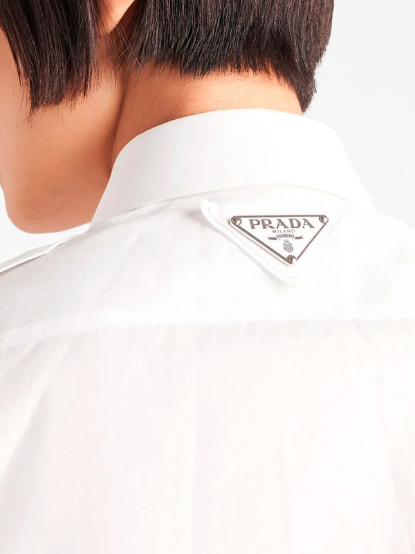 Logo-plaque cotton shirt