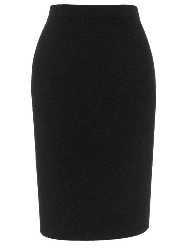 Elasticated-waistband pencil skirt