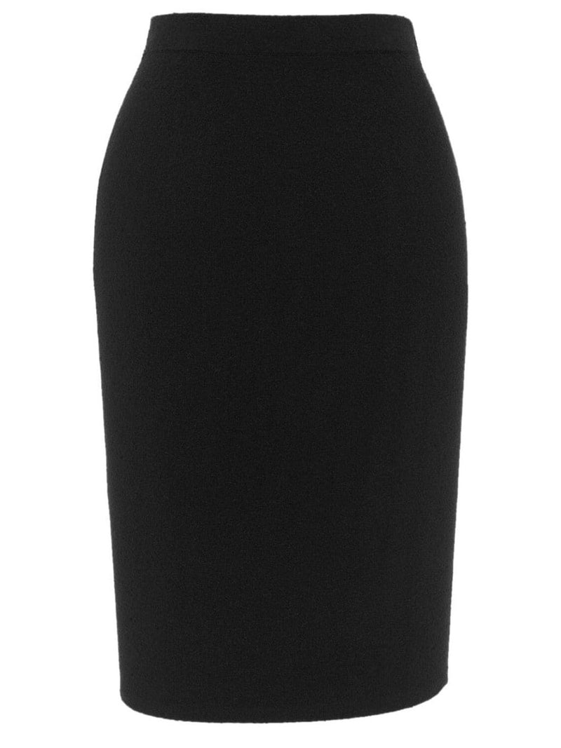 Elasticated-waistband pencil skirt