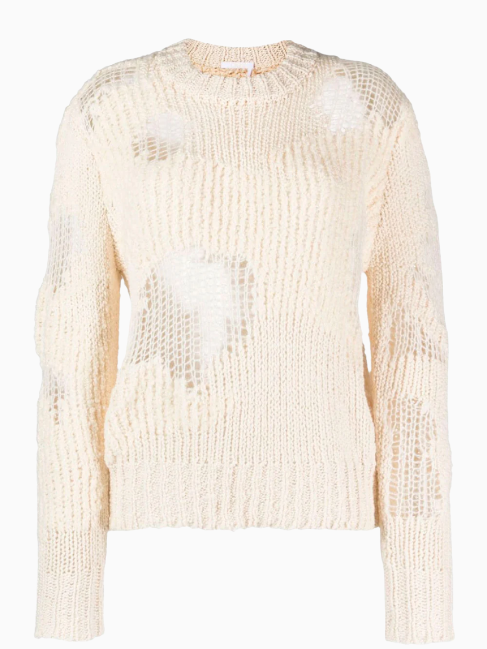 Chunky-knit distressed jumper