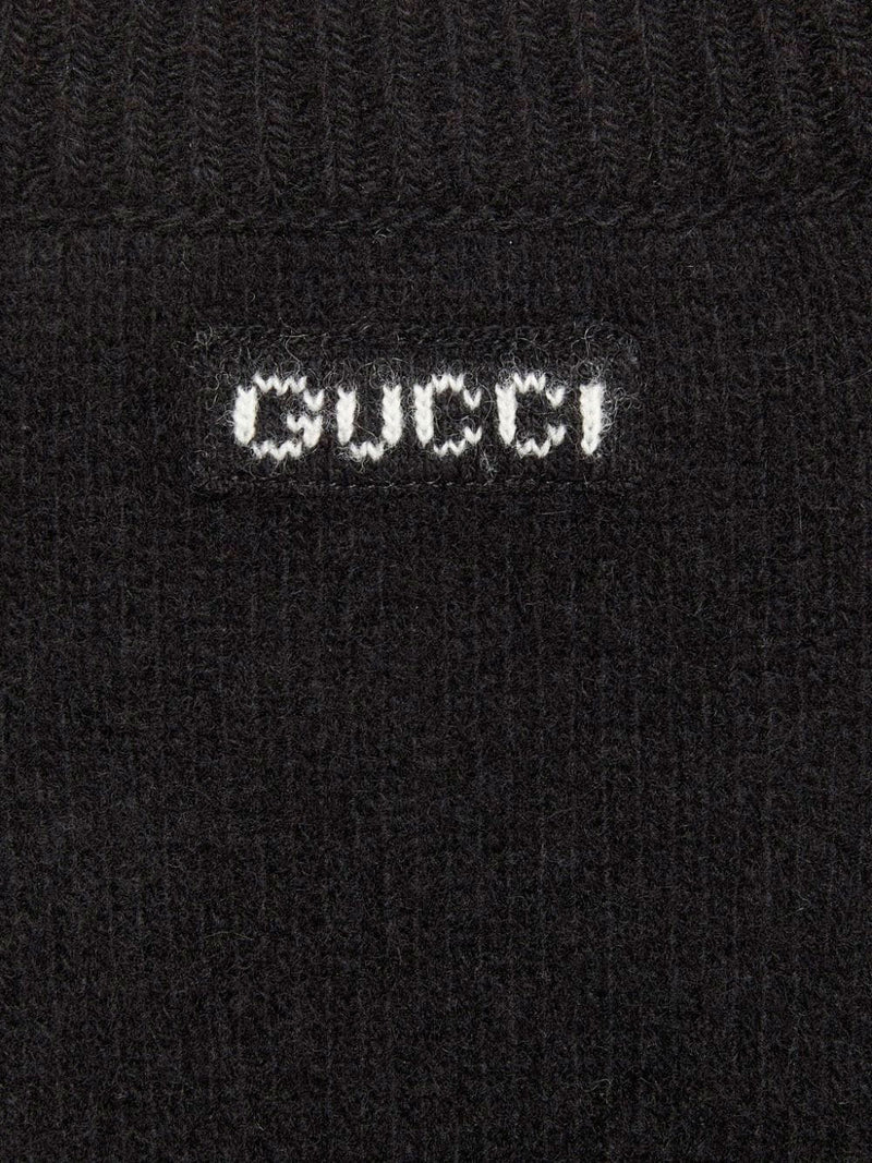 Logo-patch cashmere jumper