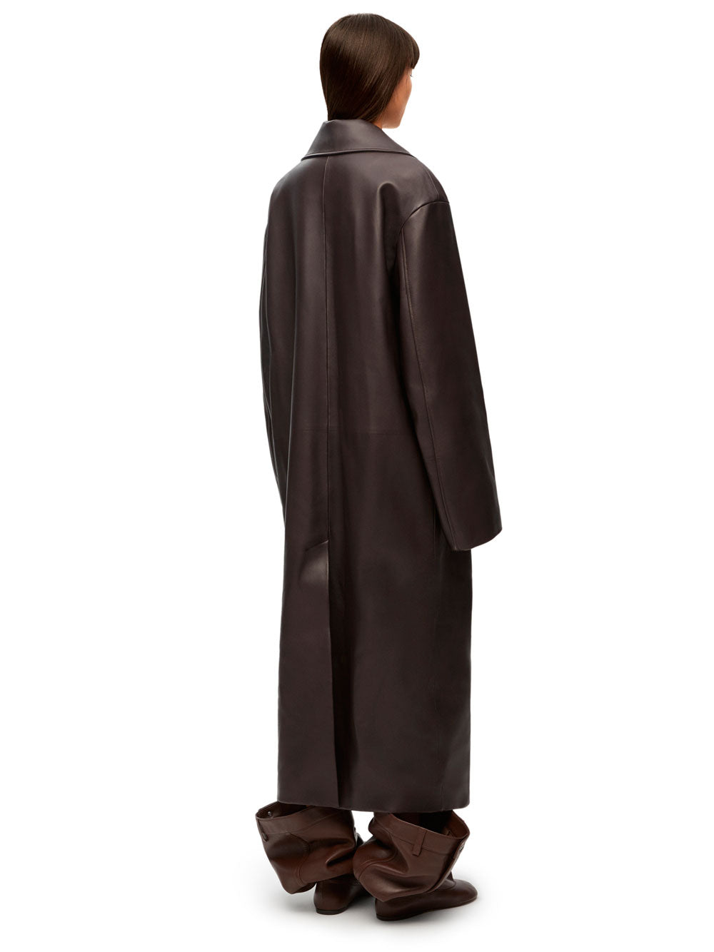 Pleated coat in nappa