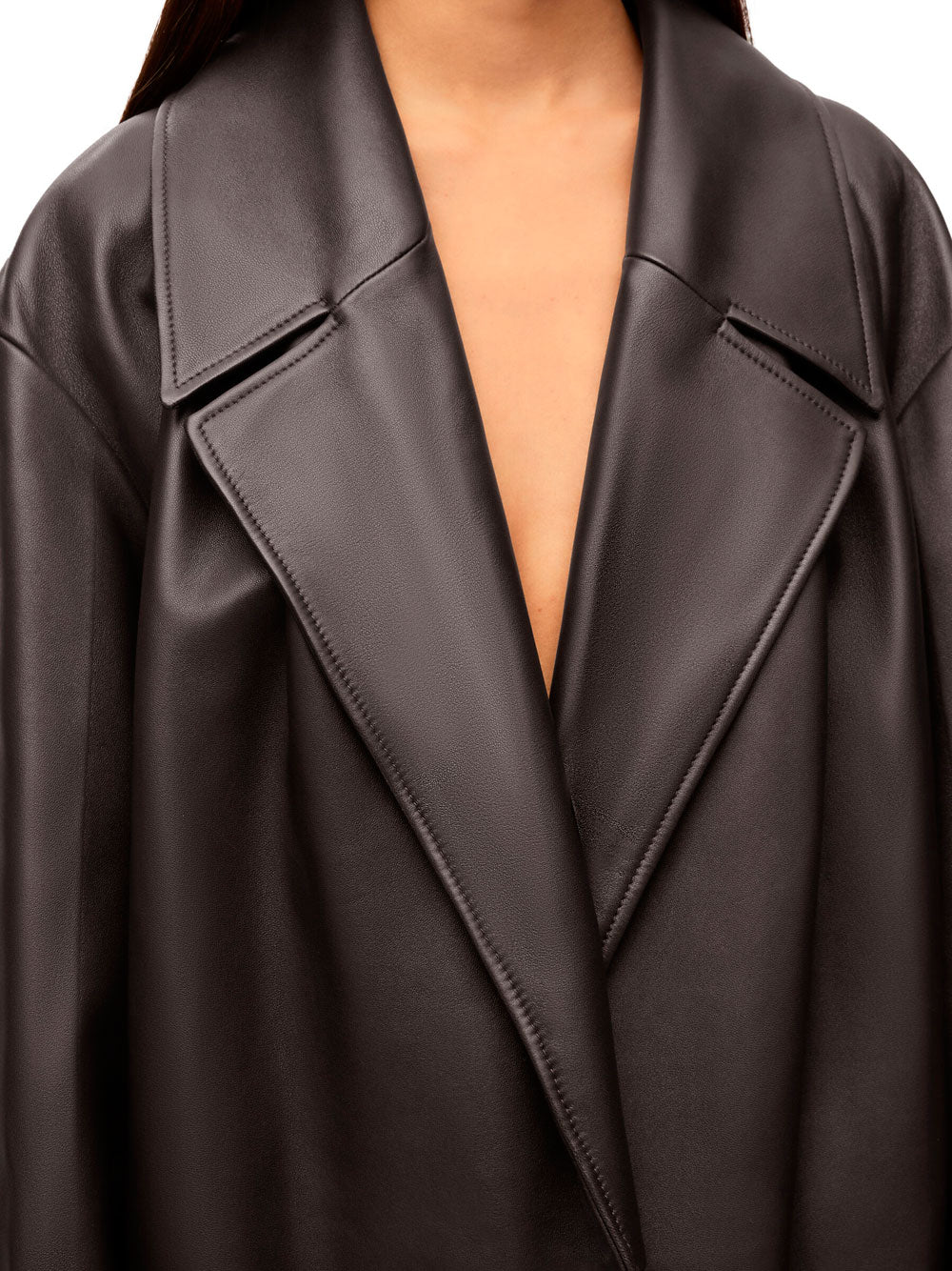 Pleated coat in nappa