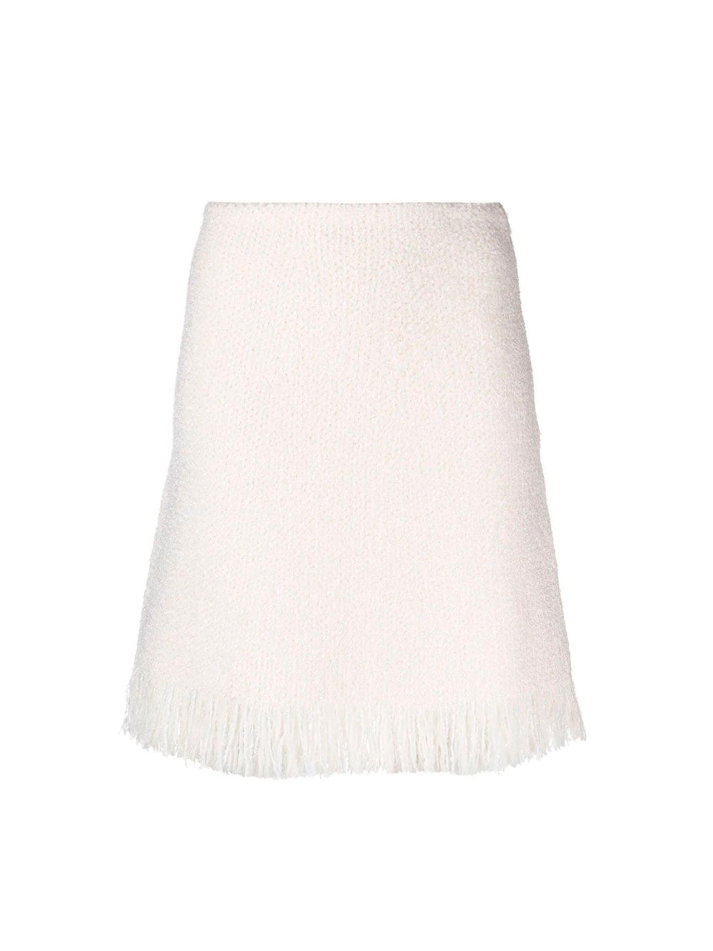 Bouclé fringed miniskirt