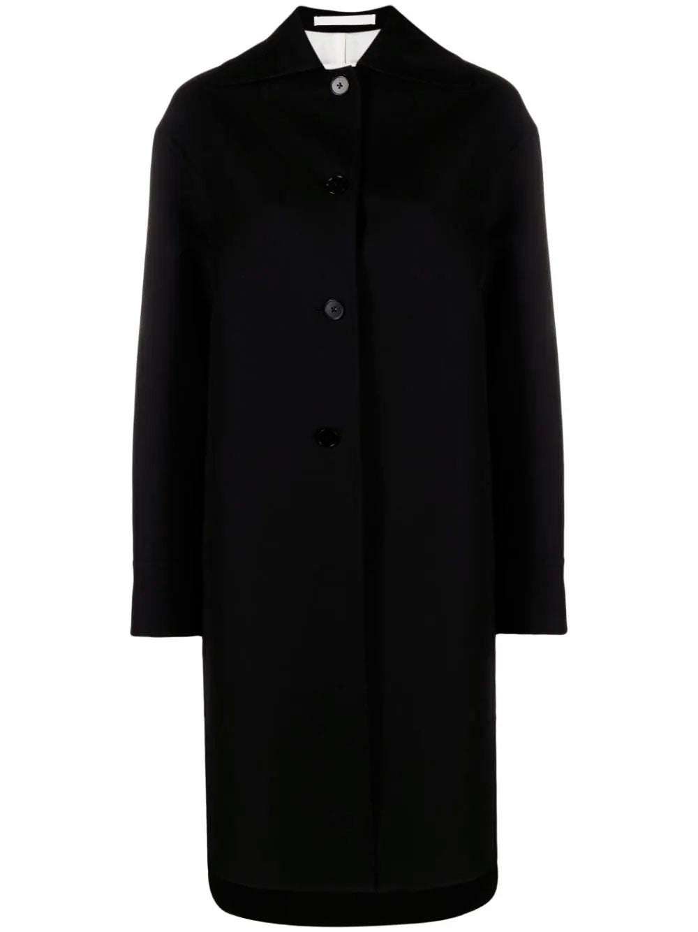 Asymmetric-hem cotton coat