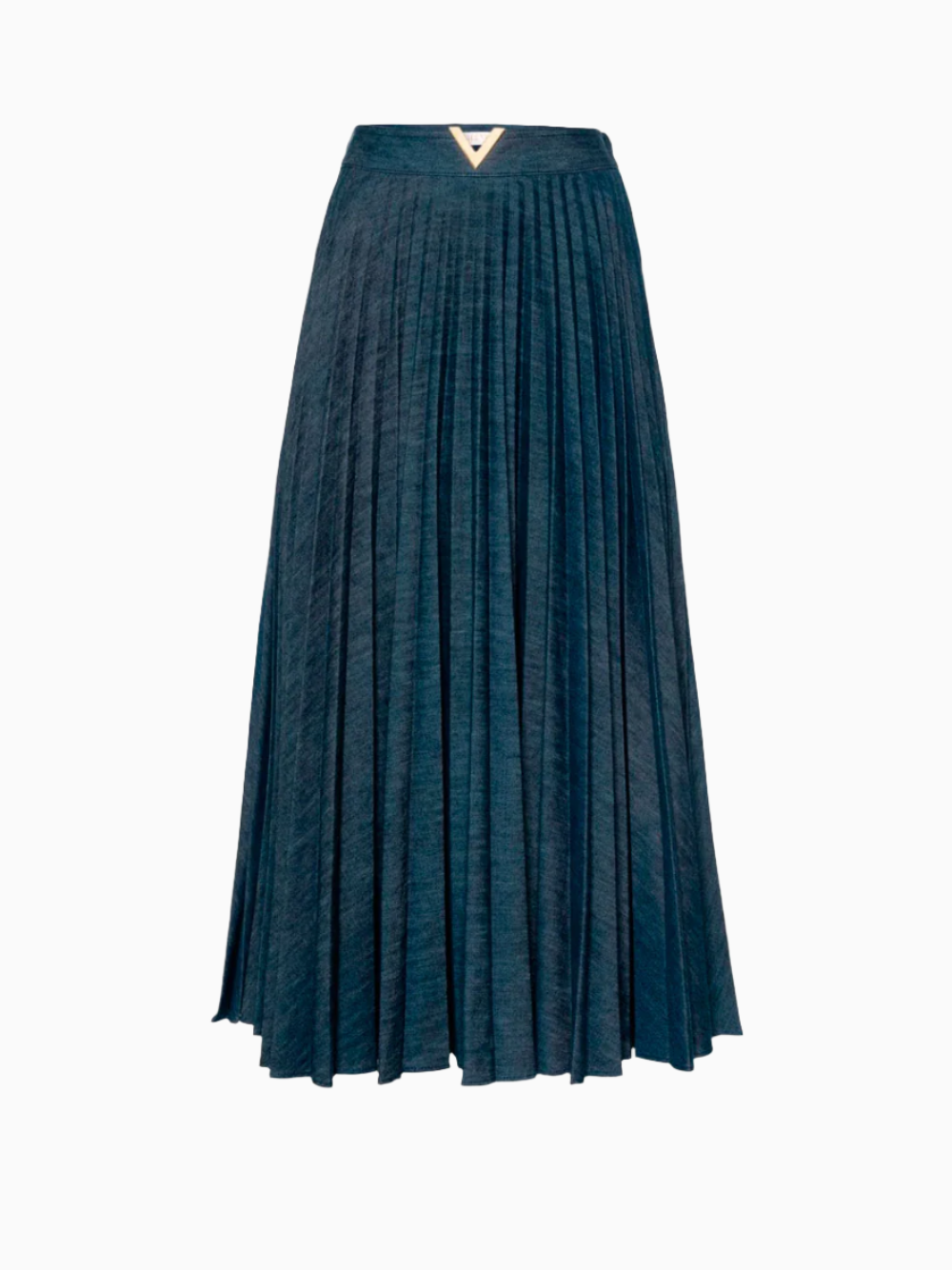 Pleated denim skirt