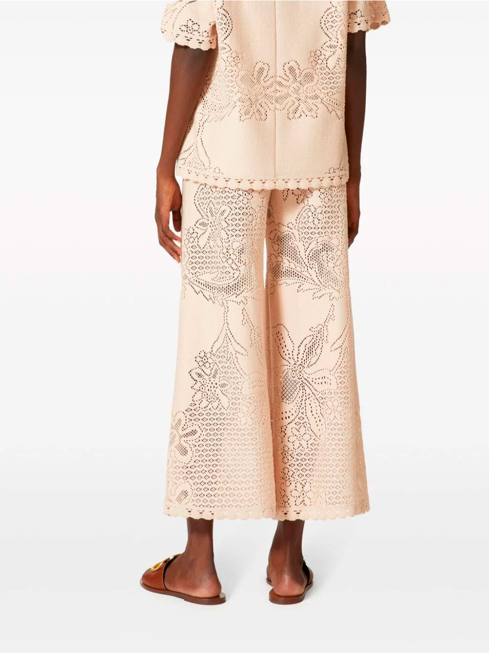 Floral-embroidered trousers