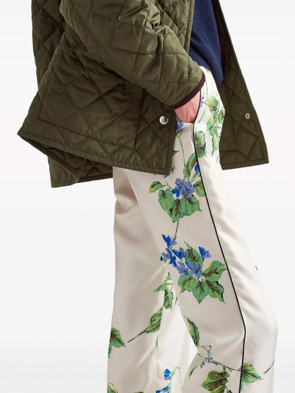 Floral twill trousers