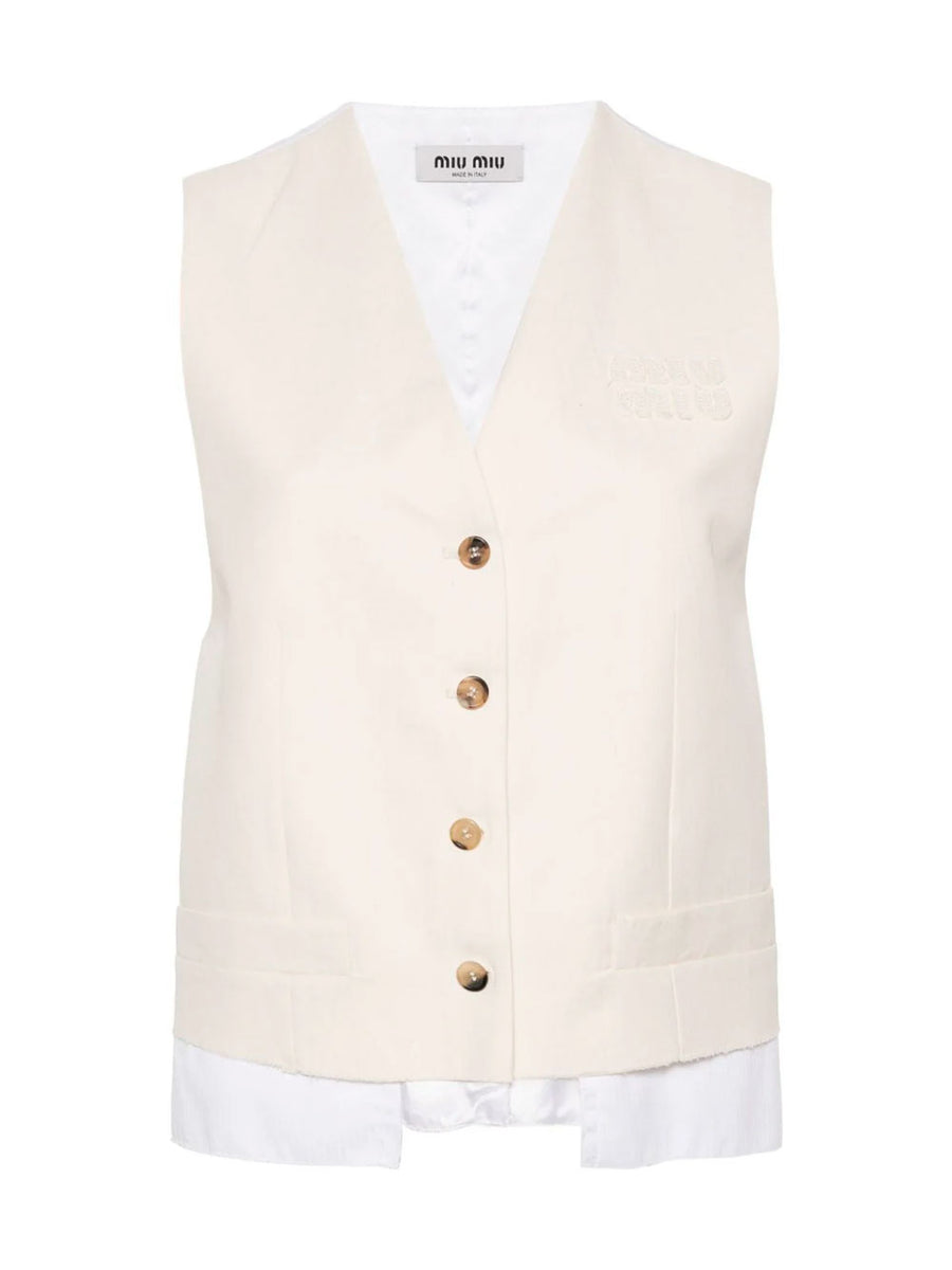 00s archive 締め括る Miu Miu China Shirt Vest 38