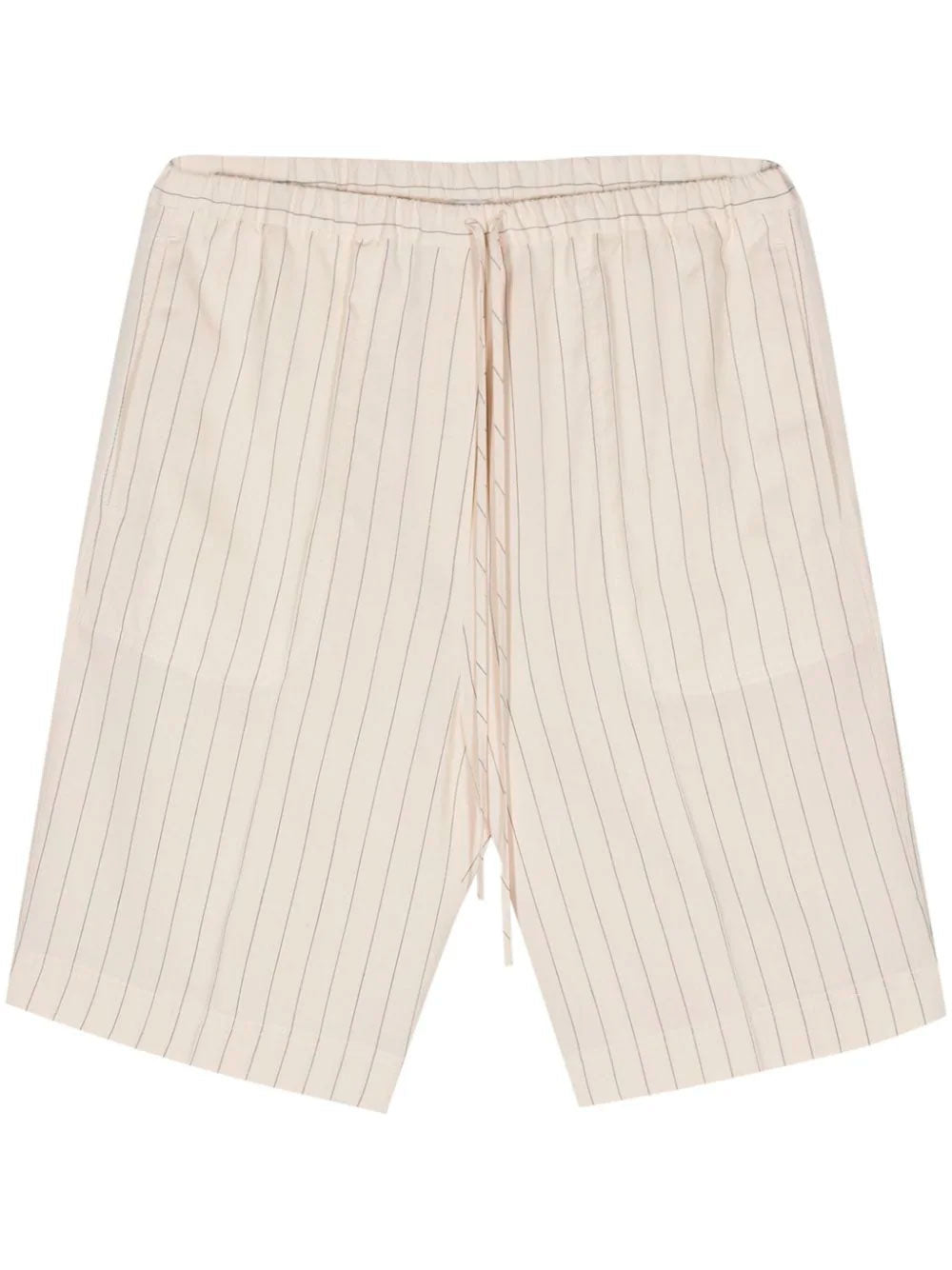 Drawstring-waist pinstripe shorts