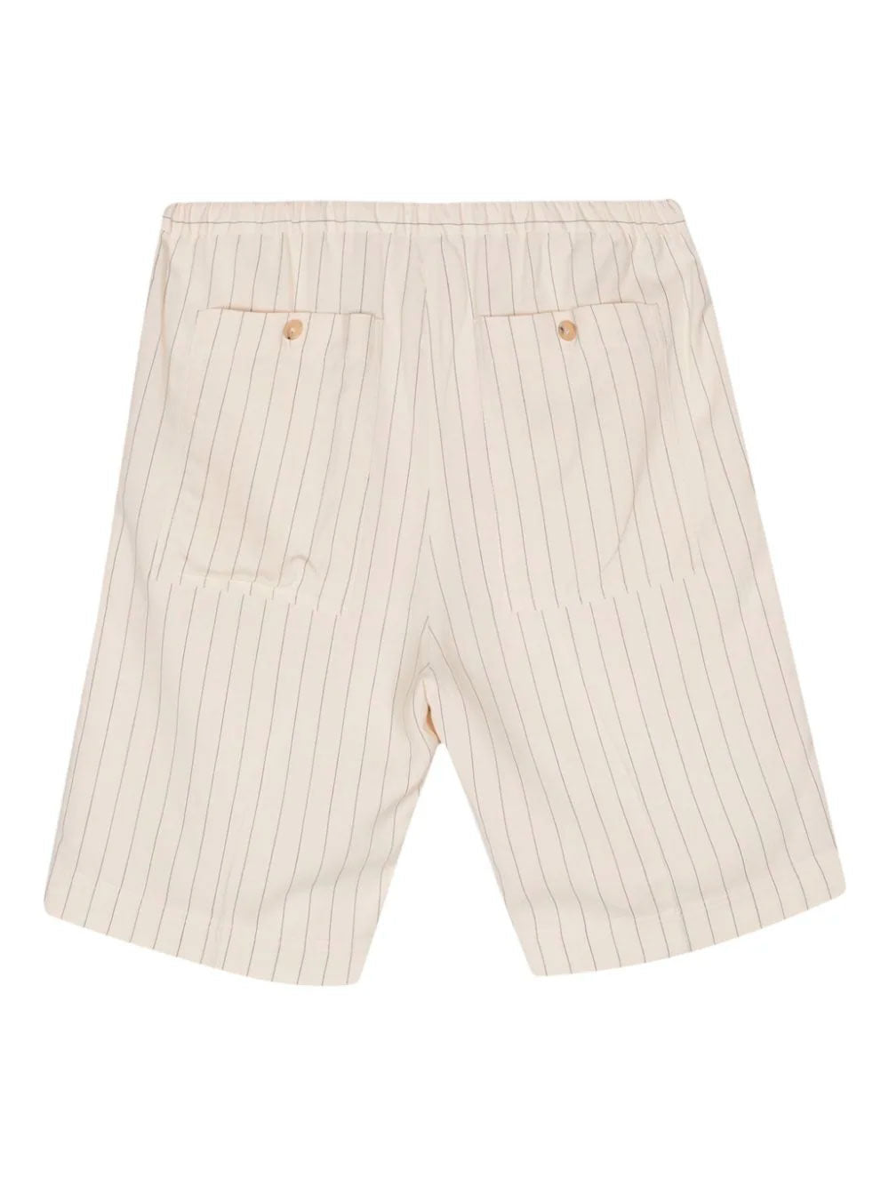 Drawstring-waist pinstripe shorts