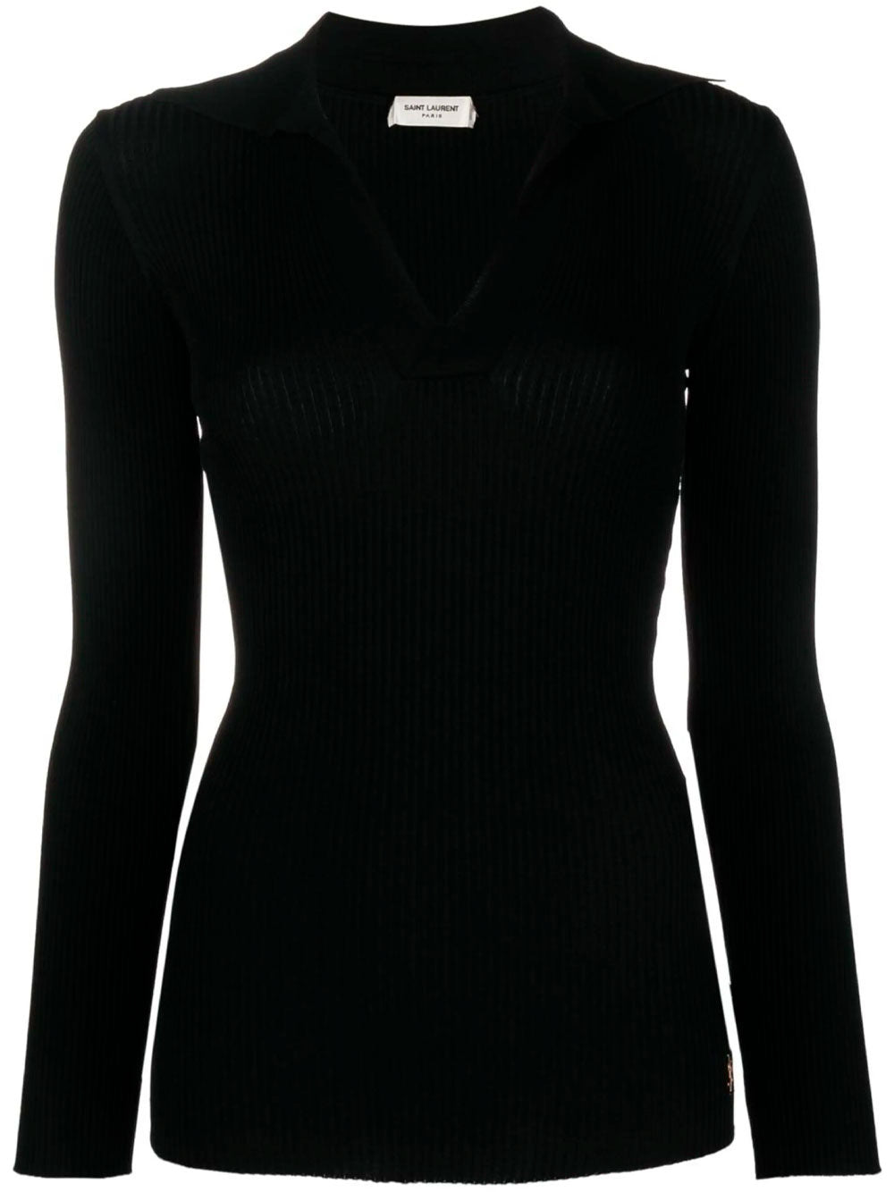 Collared ribbed jumper