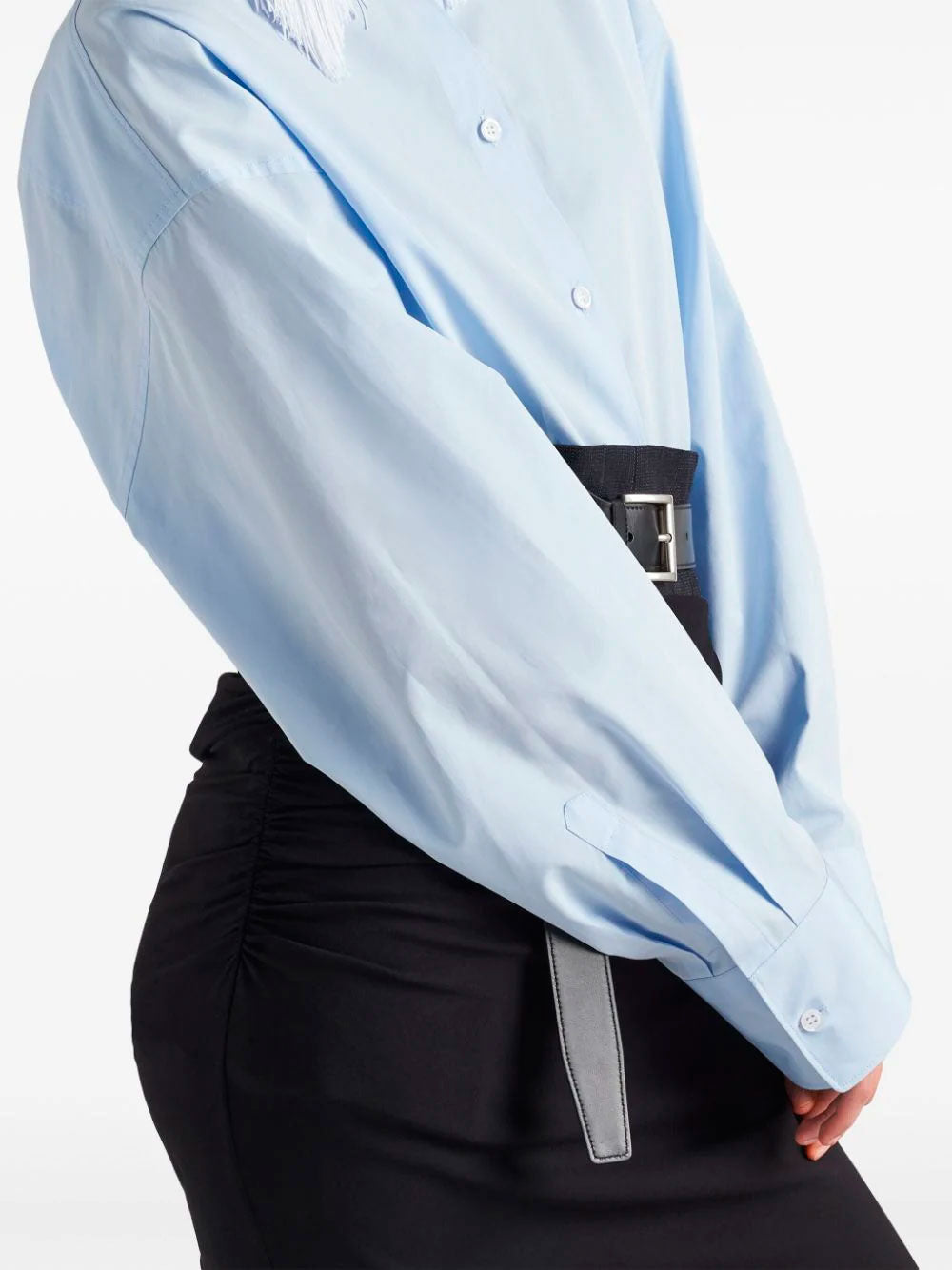 Fringed-collar shirt