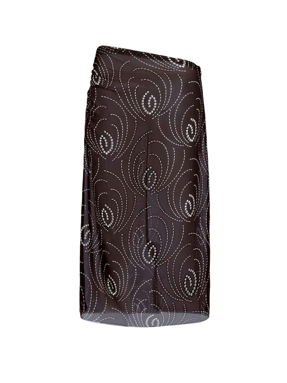 Abstract-print pencil skirt