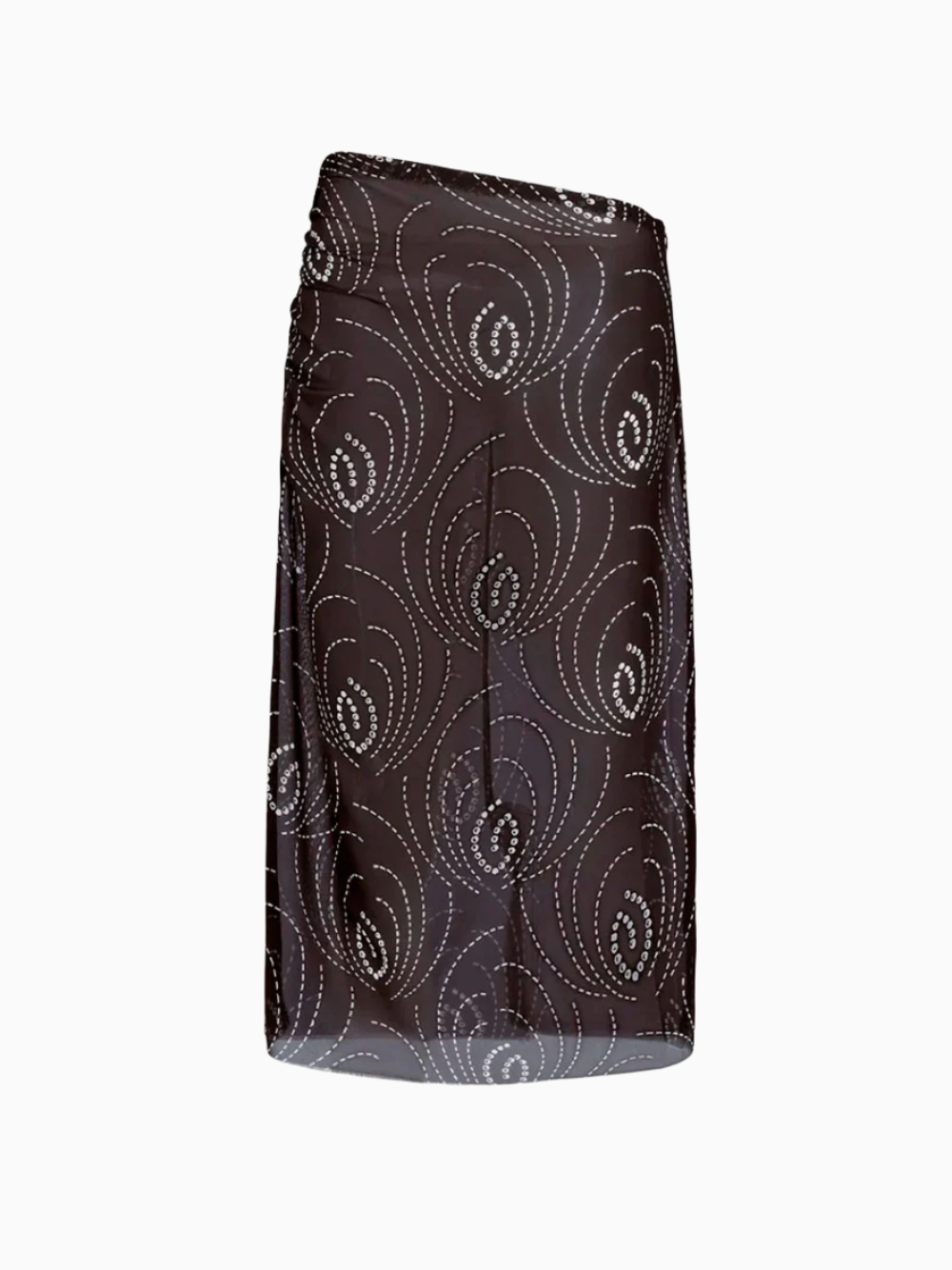 Abstract-print pencil skirt