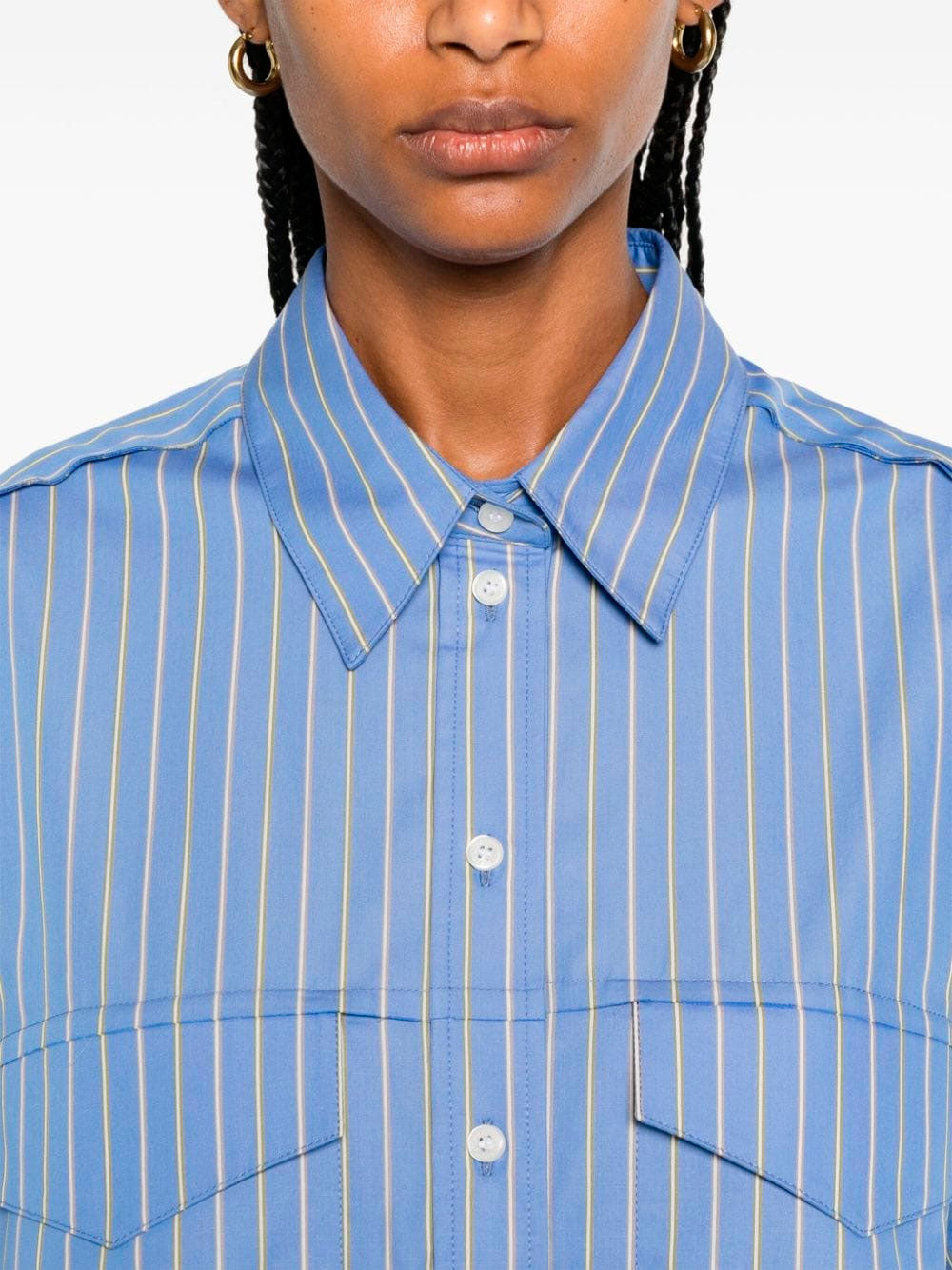 Striped cropped shirt