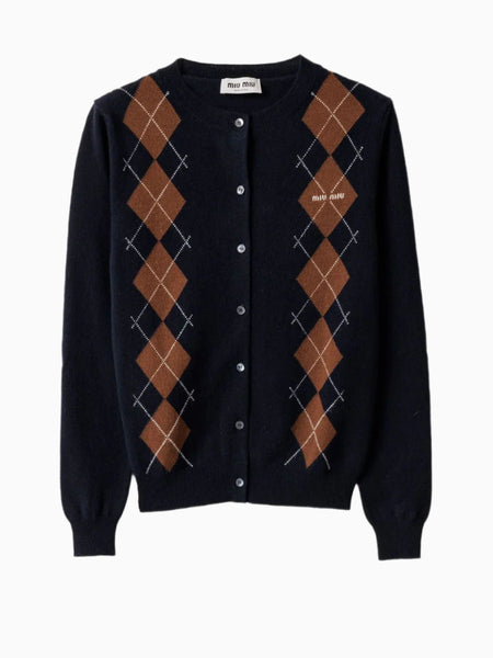 Argyle cashmere cardigan | Miu Miu | OTTODISANPIETRO