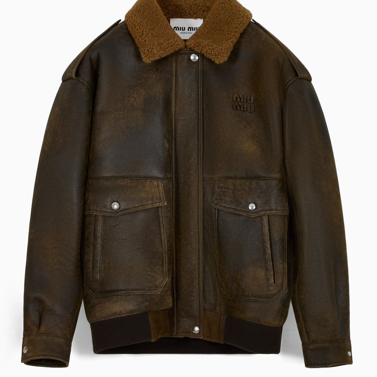 Leather bomber jacket | Miu Miu | OTTODISANPIETRO Leather bomber jacket | Miu Miu | OTTODISANPIETRO