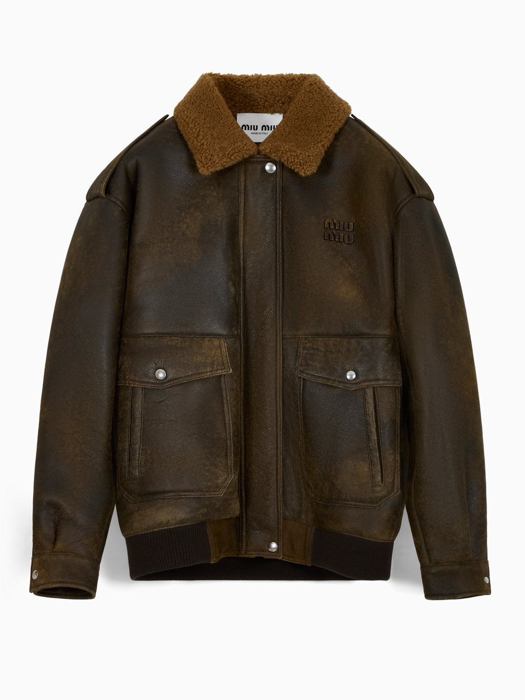 Leather bomber jacket | Miu Miu | OTTODISANPIETRO