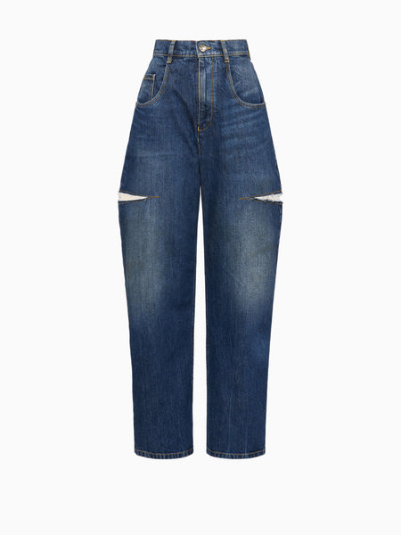 パンツ MAISON MARGIELA 5POCKETS CUTOUT DNIM MAISON MARGIELA Cutout high-rise wide-leg jeans | NET-A-PORTER