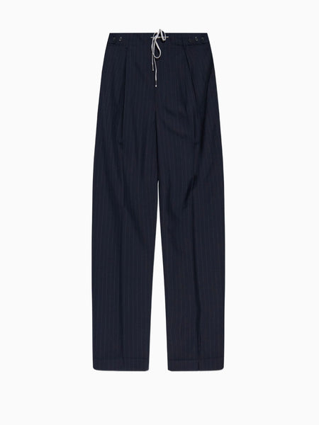 【美品】マルジェラ 20SS　ドローストリング　パンツ　44　ネイビー　紺 Pinstriped trousers | Maison Margiela | OTTODISANPIETRO