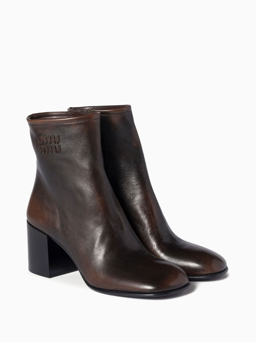 Fumé leather ankle boots