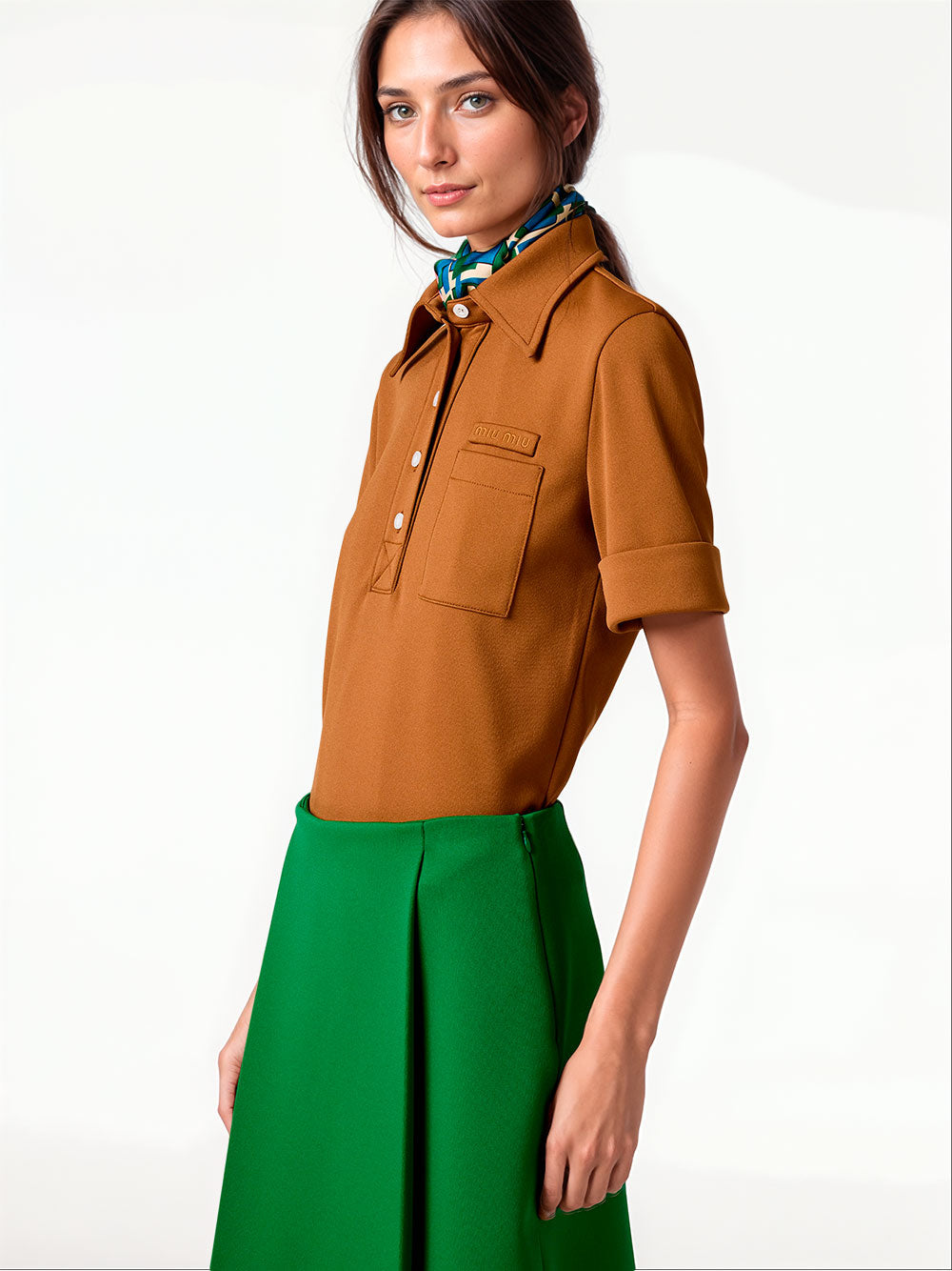 Technical jersey polo shirt | Miu Miu | OTTODISANPIETRO