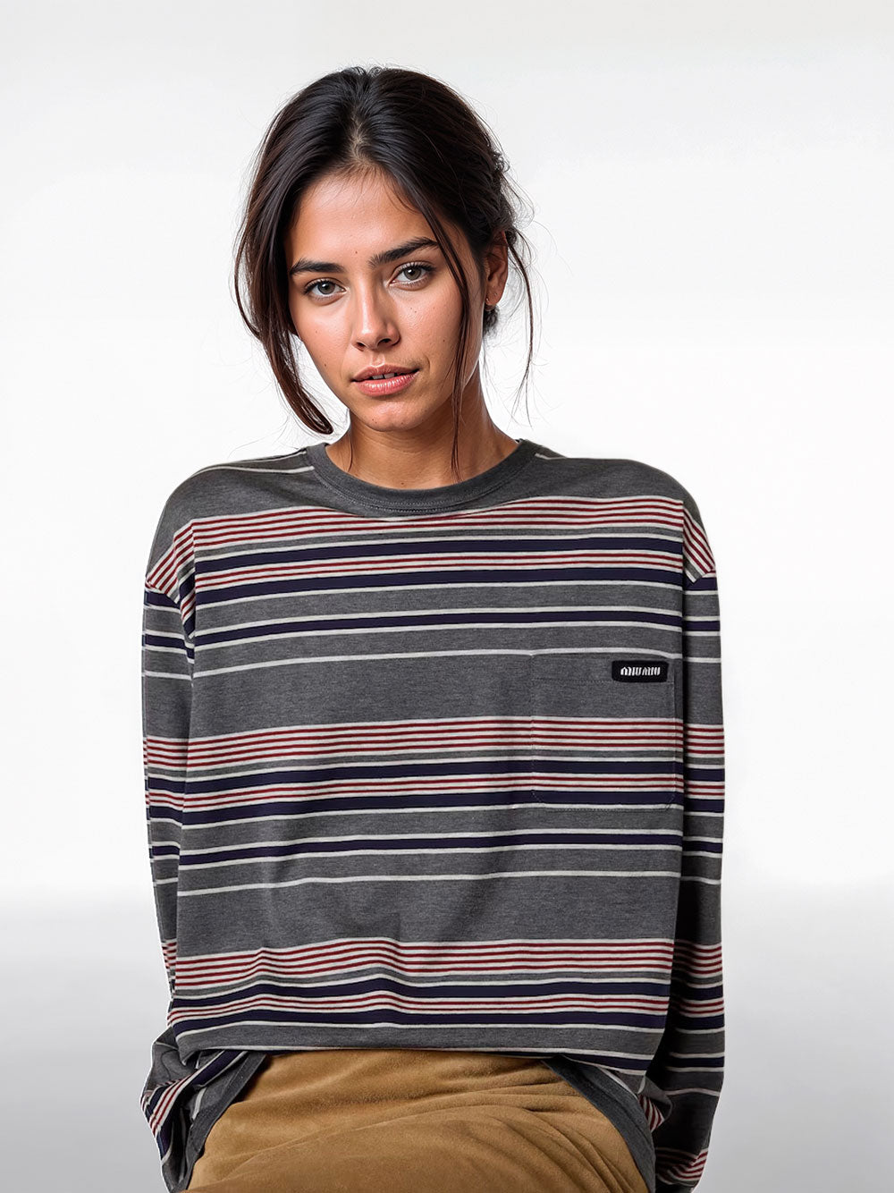 Striped jersey t-shirt | Miu Miu | OTTODISANPIETRO