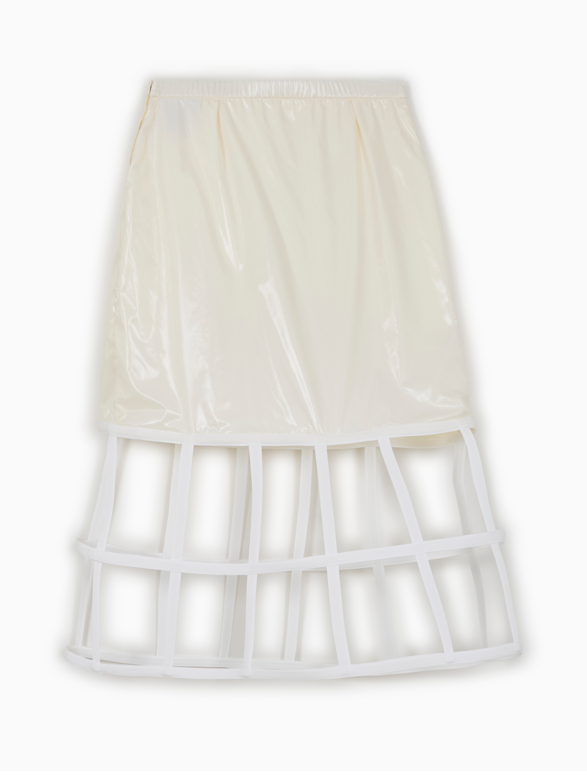 Textured wool midi skirt