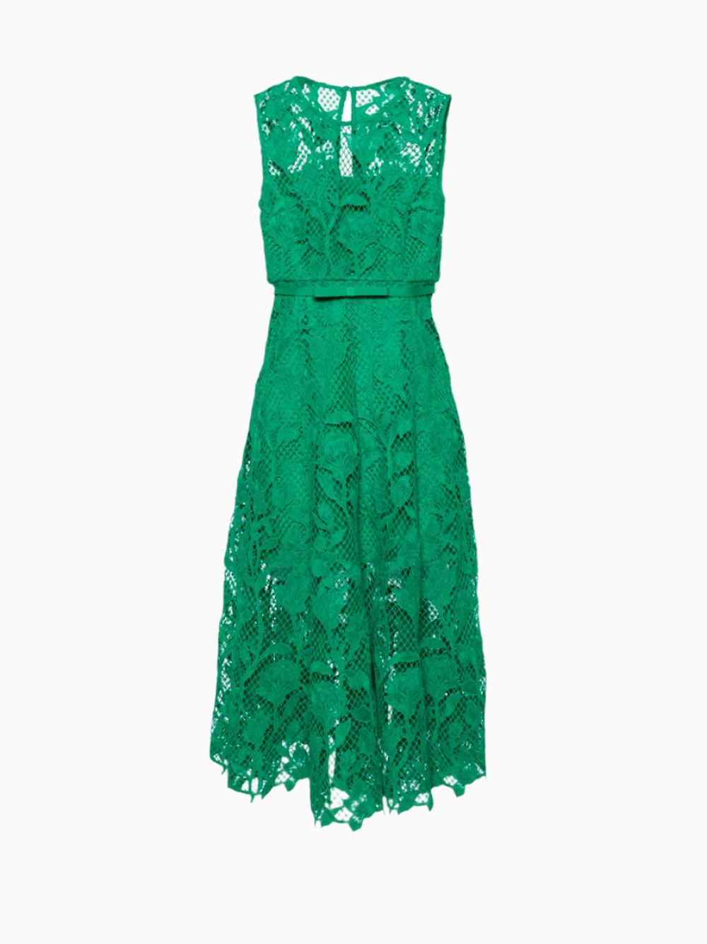 Guipure-lace belted dress