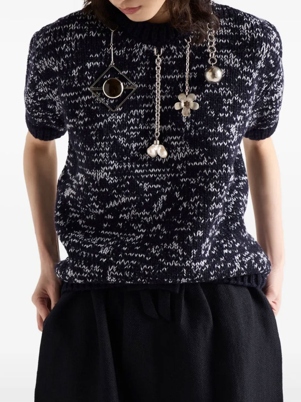 Pendant-embellished jumper