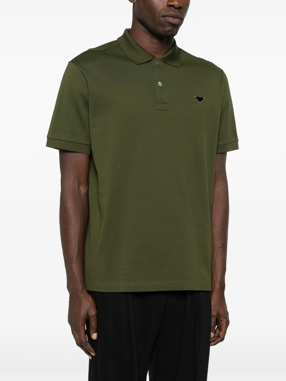 トップス PRADA Rubber Logo s/s Polo Shirt Prada - Cotton piqué polo shirt black - The Corner