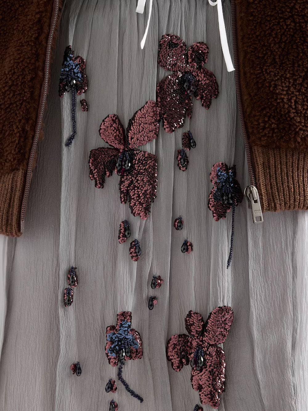 Embroidered midi skirt